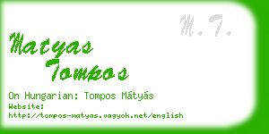 matyas tompos business card